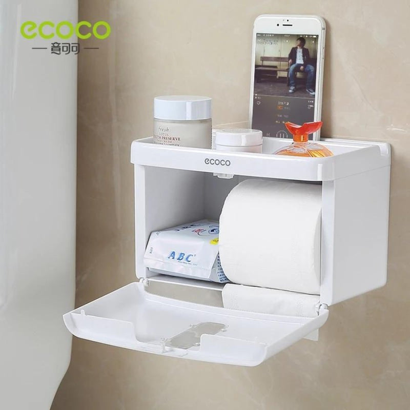 ECOCO Tissue Box Wall Mount Waterproof Toilet Paper Holder - Cupindy