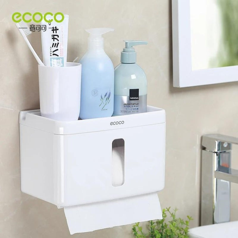 ECOCO Tissue Box Wall Mount Waterproof Toilet Paper Holder - Cupindy