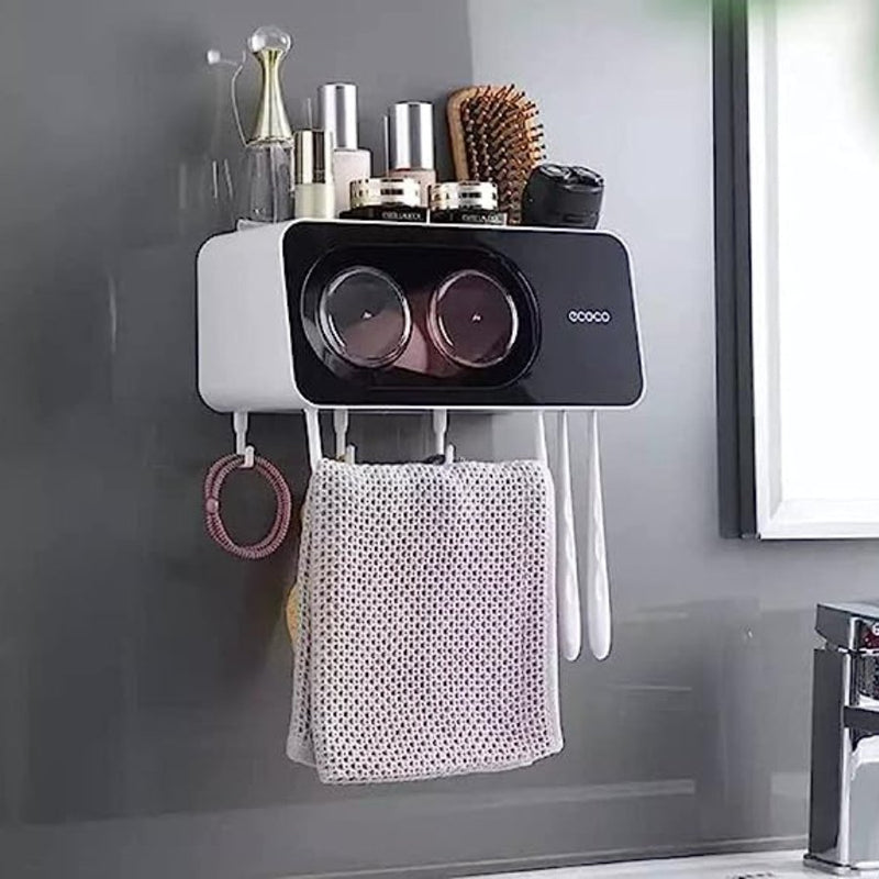 ECOCO Wall Mount Automatic Toothpaste Dispenser Bathroom Accessories Set - Multi Colors - Cupindy
