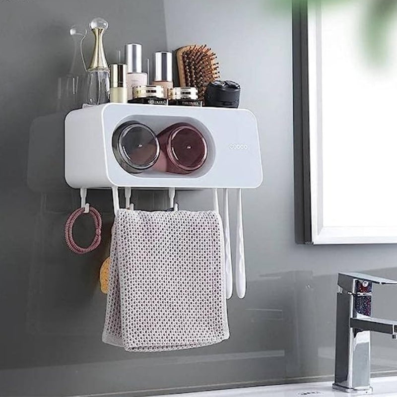 ECOCO Wall Mount Automatic Toothpaste Dispenser Bathroom Accessories Set - Multi Colors - Cupindy