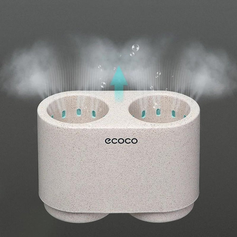 ECOCO Wall-Mounted Magnetic Toothbrush Holder Bathroom Drain Rack - Cupindy