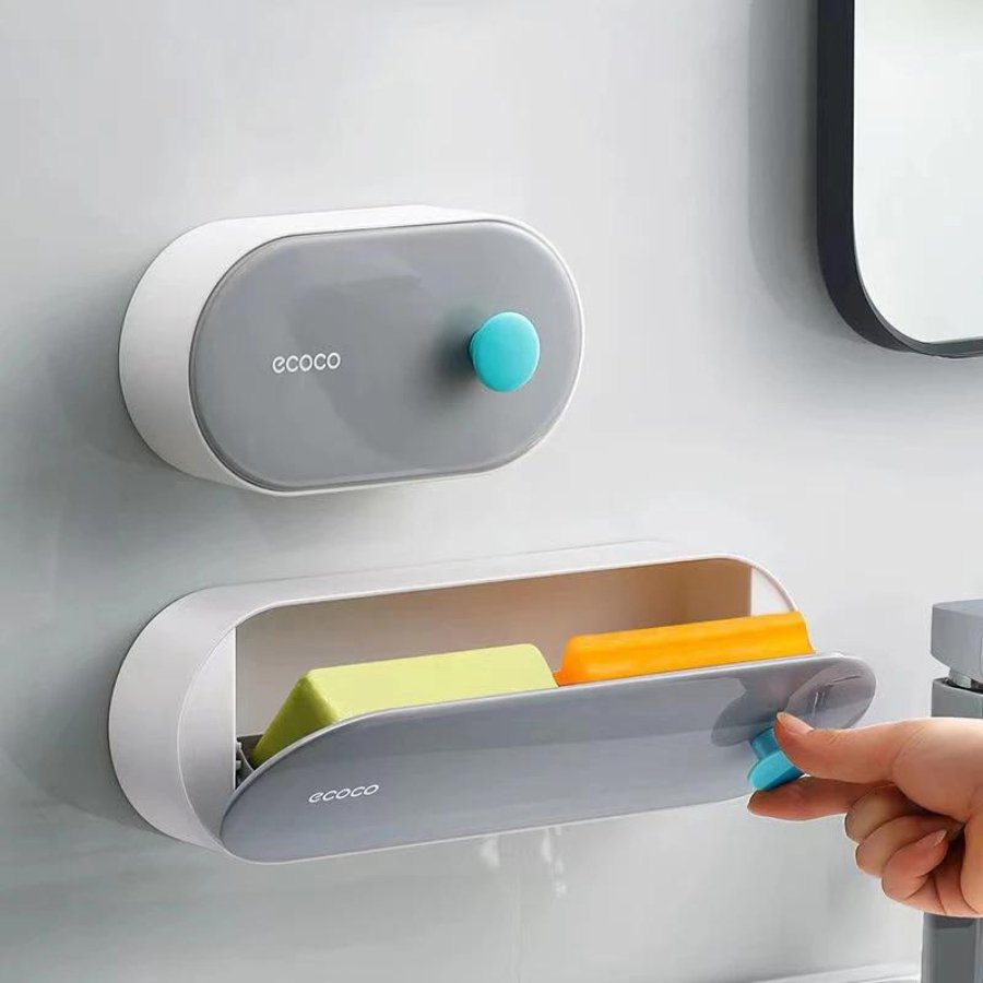Plastic Soap Dish With Drainer – Freestanding Bathroom Organizer (Multiple Colors) - View #4