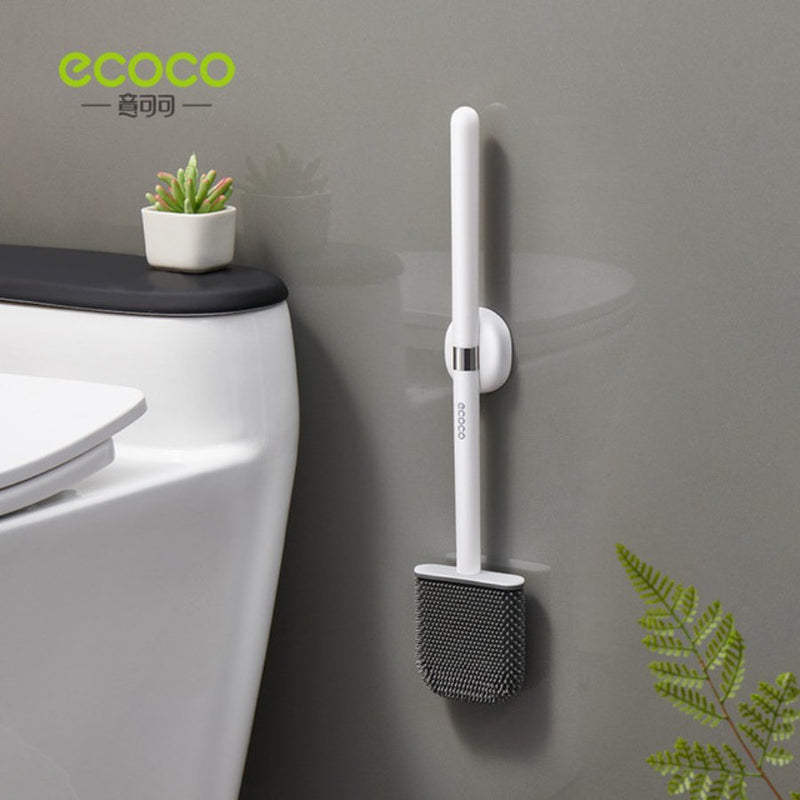 ECOCO Wall Mounted Toilet Brush Silicone Flat Brush - Cupindy