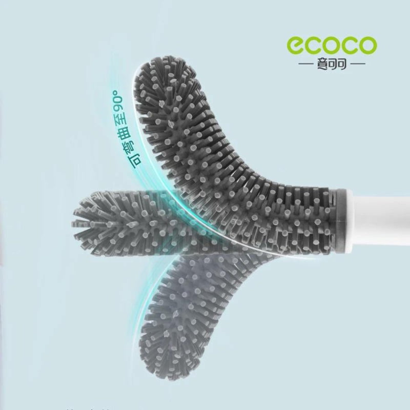 ECOCO Wall Mounted Toilet Brush Silicone Flat Brush - Cupindy