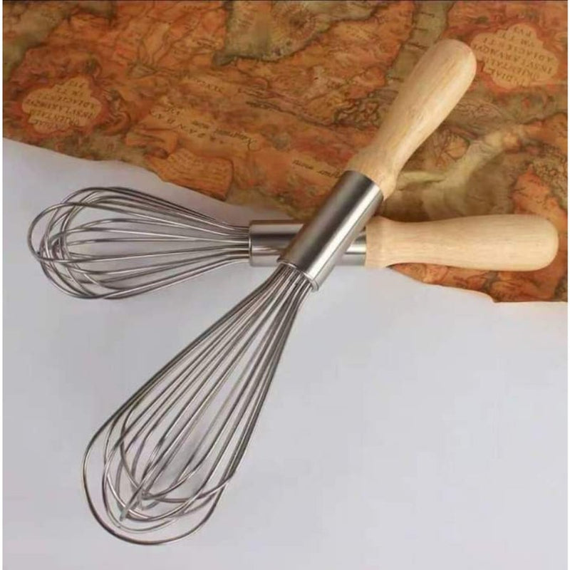 Egg whisker with wooden hand, LARGE, 32 cm - Cupindy