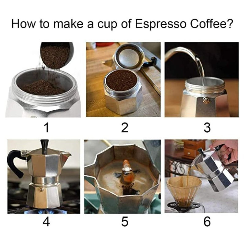 Espresso Maker, 3 Cup Classic Italian Style Moka Pot - Aluminum - Cupindy