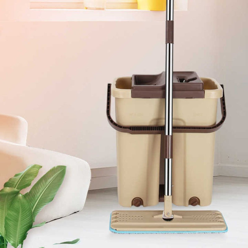 Flat Mop with Self Washing and Squeeze Dry Bucket Mop - Cupindy