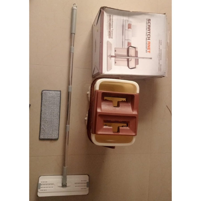 Flat Mop with Self Washing and Squeeze Dry Bucket Mop - Cupindy