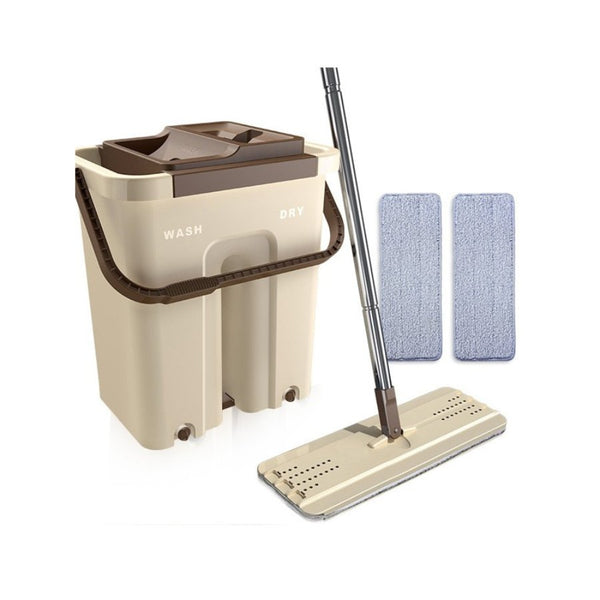 Flat Mop with Self Washing and Squeeze Dry Bucket Mop - Cupindy