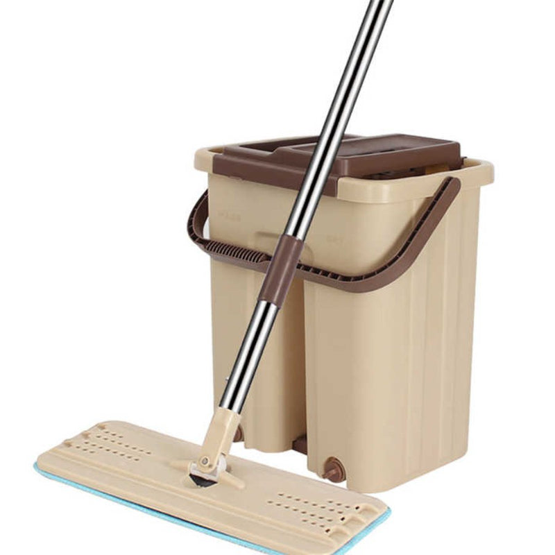 Flat Mop with Self Washing and Squeeze Dry Bucket Mop - Cupindy