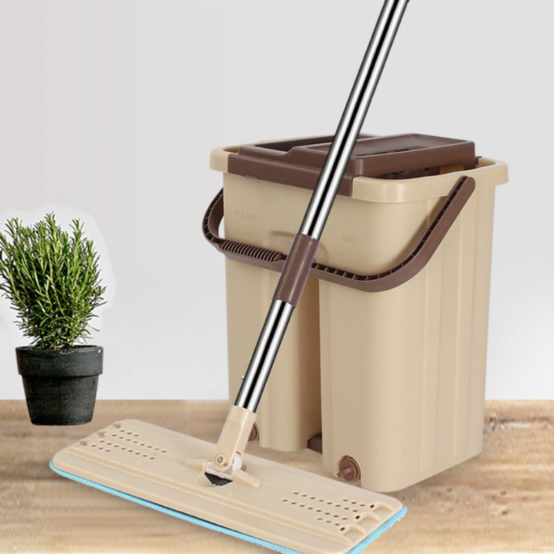 Flat Mop with Self Washing and Squeeze Dry Bucket Mop - Cupindy