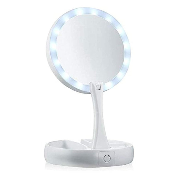Fold Away Mirror - White - Cupindy