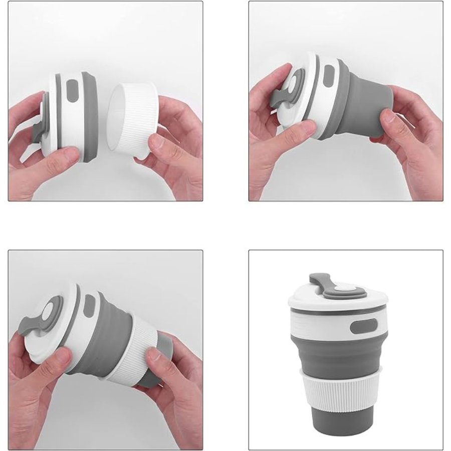 Foldable Travel Coffee Mugs Collapsible Silicone Cup - 500 ML - Cupindy