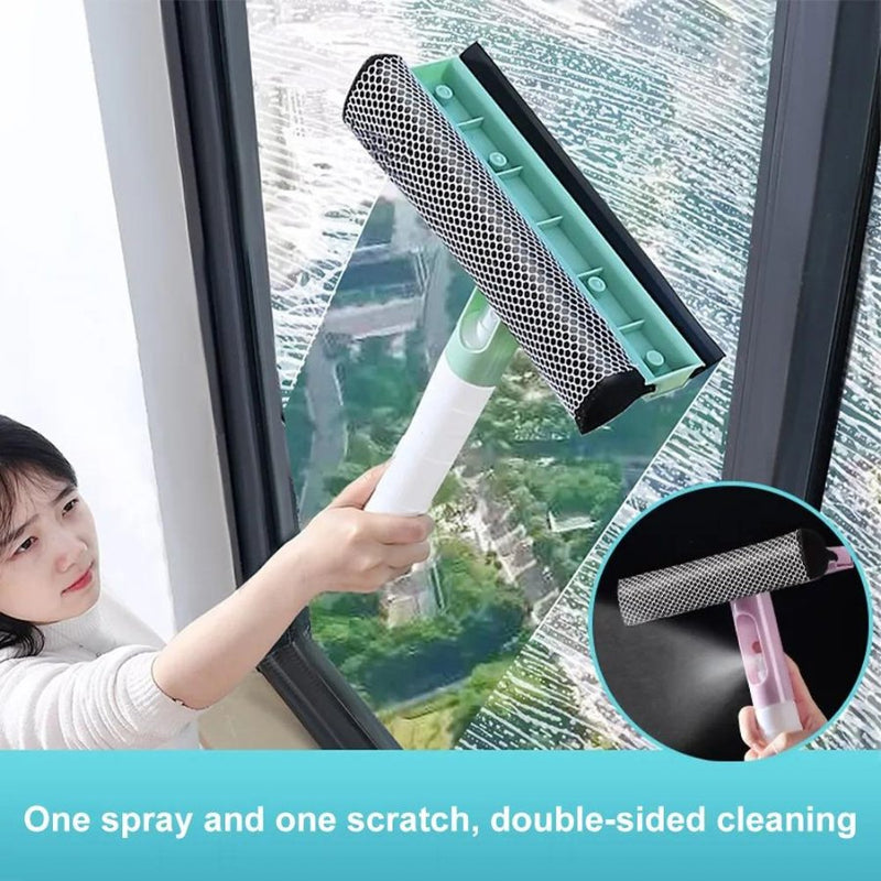 Glass Cleaning Tool With Spray Double-sided Window Glass Wiper - Cupindy