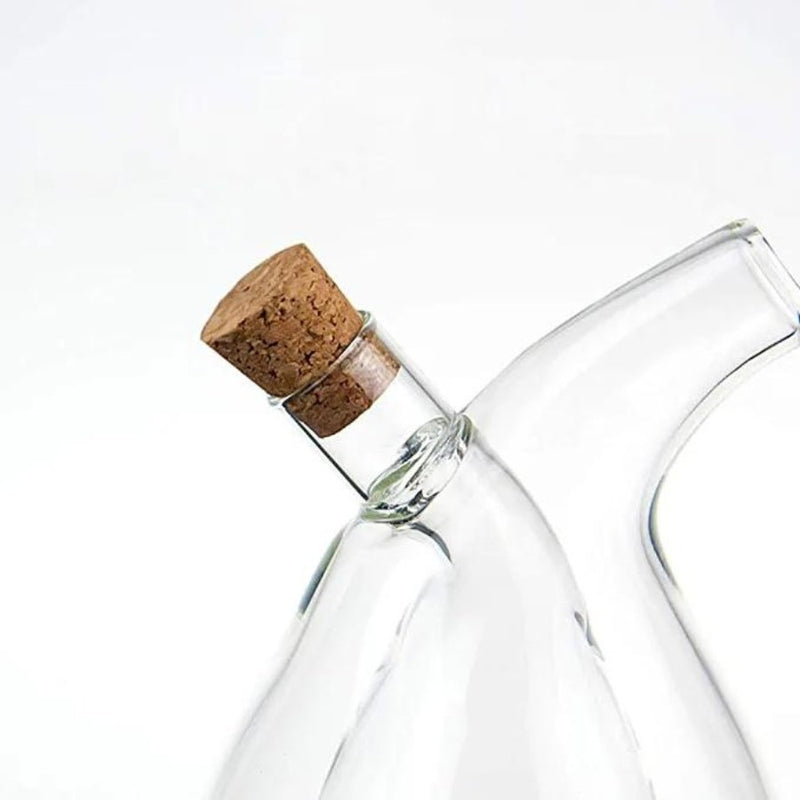 Glass Olive Oil Bottle Cruet (Water droplets), 2 in 1 Kitchen Supplies Glass Oil and Vinegar Bottles - Cupindy