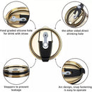 Glass Tumbler with Lid & Glass Straw, Leather Sleeve Coffee Tea Milk Mug - Cupindy