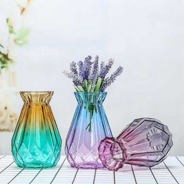 Glass Vase, Gradient Multicolor Flower Vase - 1 Piece - Cupindy