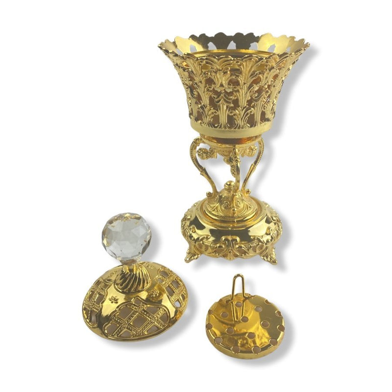 Golden Incense Burner, 20 cm - Cupindy