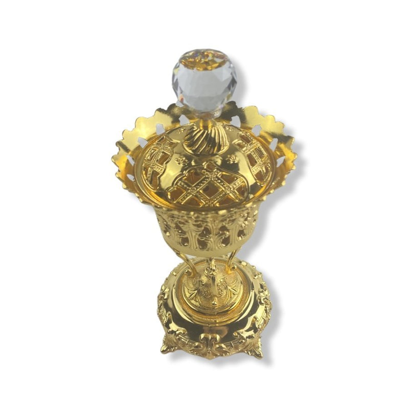 Golden Incense Burner, 20 cm - Cupindy
