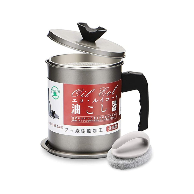 Grease Container with Stainless Steel Strainer - 1.4L - Cupindy