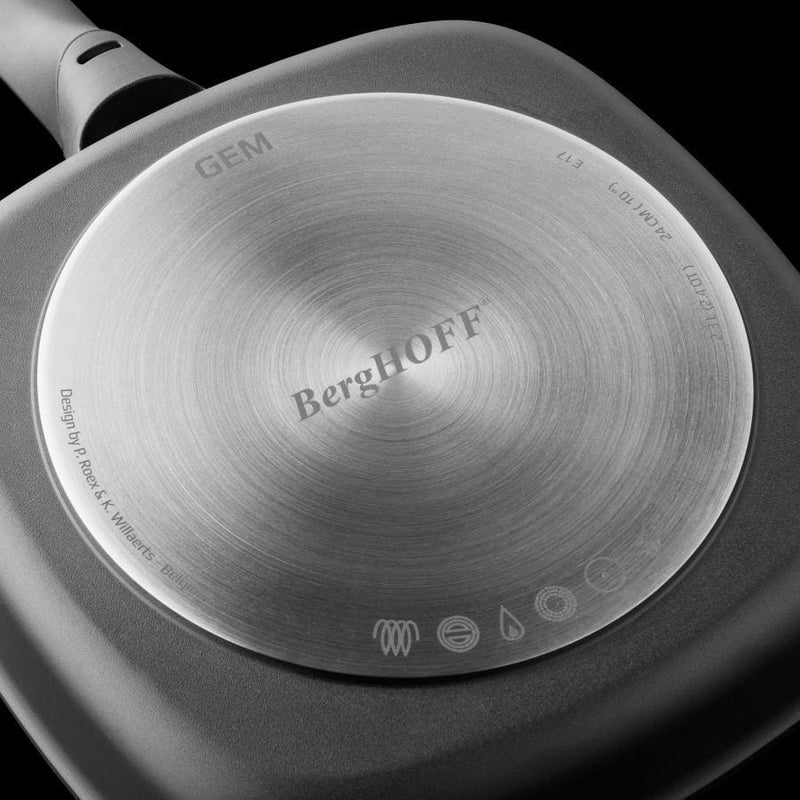 Grill pan with detachable handle grey 24 cm - Gem - Cupindy