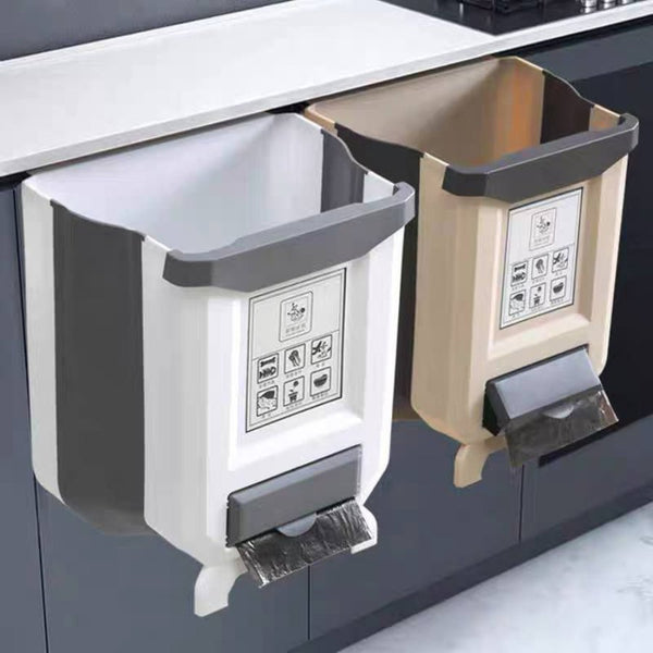 Hanging Kitchen Collapsible Waste Bin - 10 L - Large - Cupindy