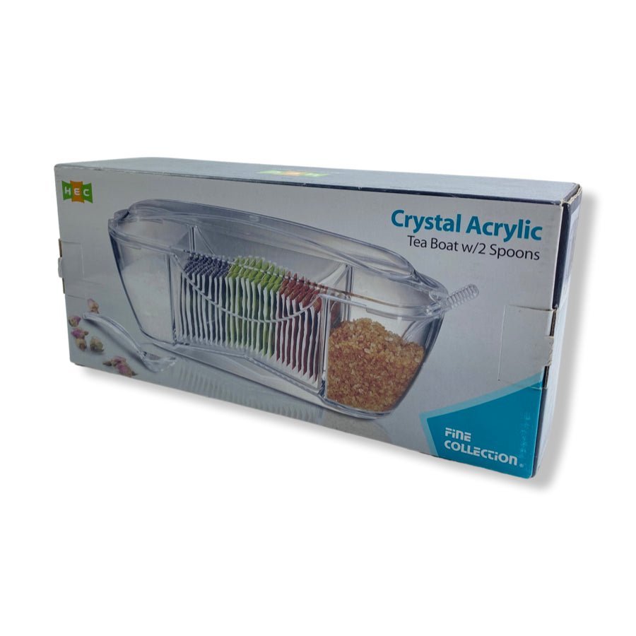 HEC Crystal Acrylic Tea Bot With Two Spoons - Cupindy
