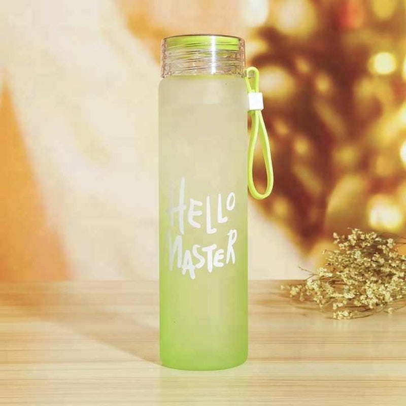 Hello Master Water Bottle New Frosted Glass Colorful Letter With Pope Portable Travel My Drink 500 ml - Cupindy
