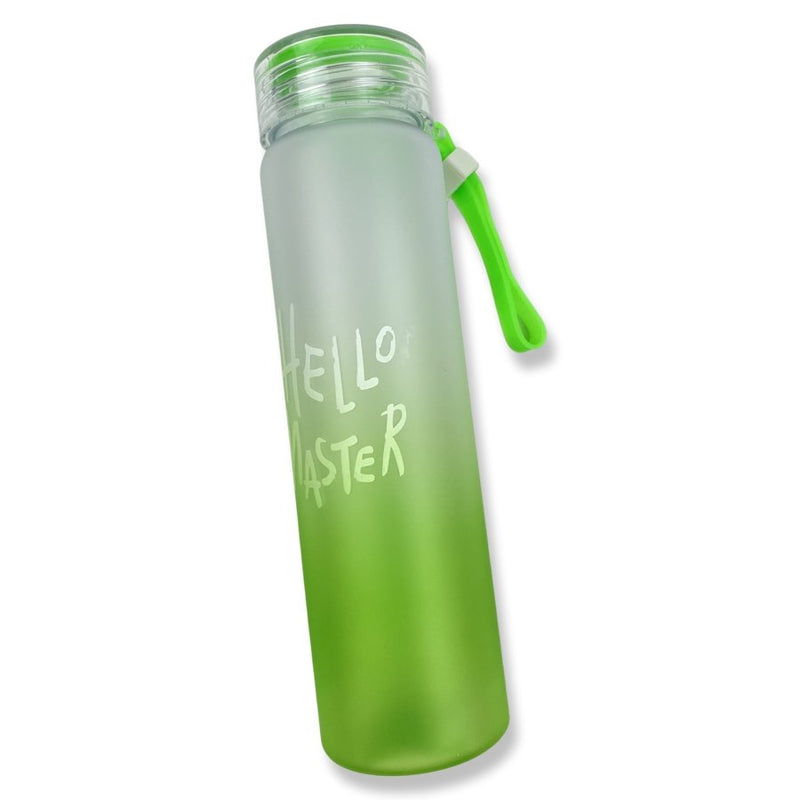 Hello Master Water Bottle New Frosted Glass Colorful Letter With Pope Portable Travel My Drink 500 ml - Cupindy