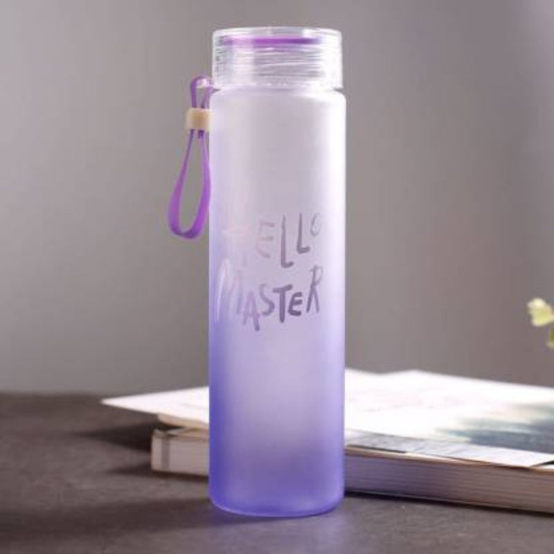 Hello Master Water Bottle New Frosted Glass Colorful Letter With Pope Portable Travel My Drink 500 ml - Cupindy