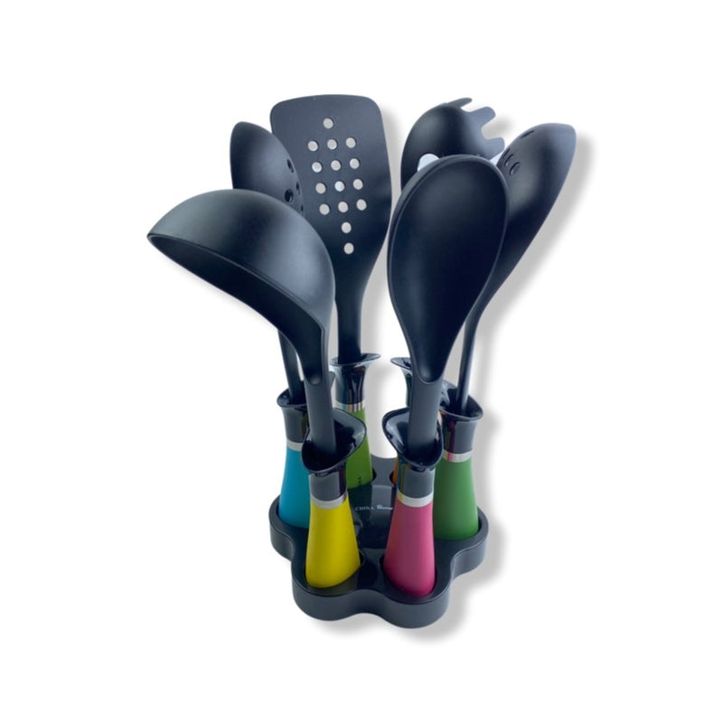 Home Set of 6 Pieces Kitchen Cooking Utensils Set with Holder - M277 - Cupindy