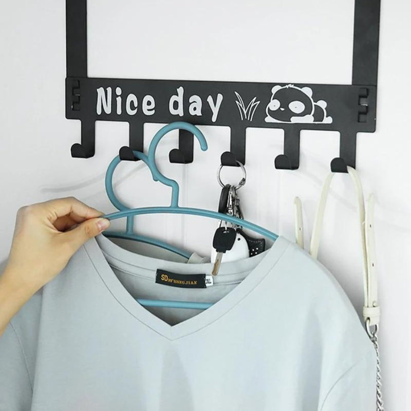 Hooks Over The Door 6 Hooks Hat Clothes Bag Shelf - Cupindy