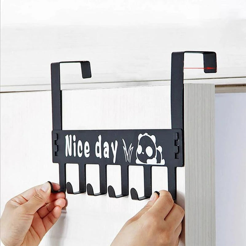 Hooks Over The Door 6 Hooks Hat Clothes Bag Shelf - Cupindy
