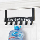 Hooks Over The Door 6 Hooks Hat Clothes Bag Shelf - Cupindy