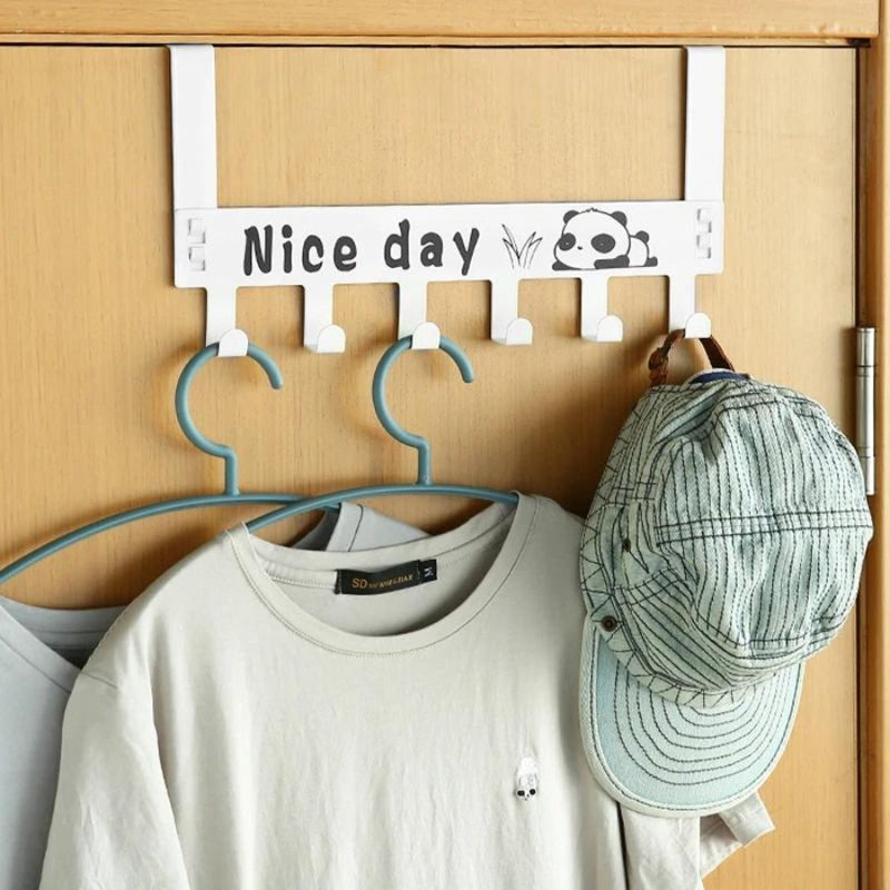 Hooks Over The Door 6 Hooks Hat Clothes Bag Shelf - Cupindy