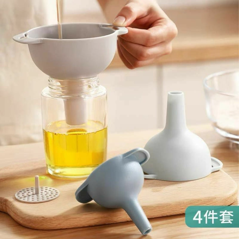 Household Filter Multi-function Funnel Set Oil Hopper Filter Oil Can Sub-packaging Plastic Funnel Kitchen Tools - Cupindy