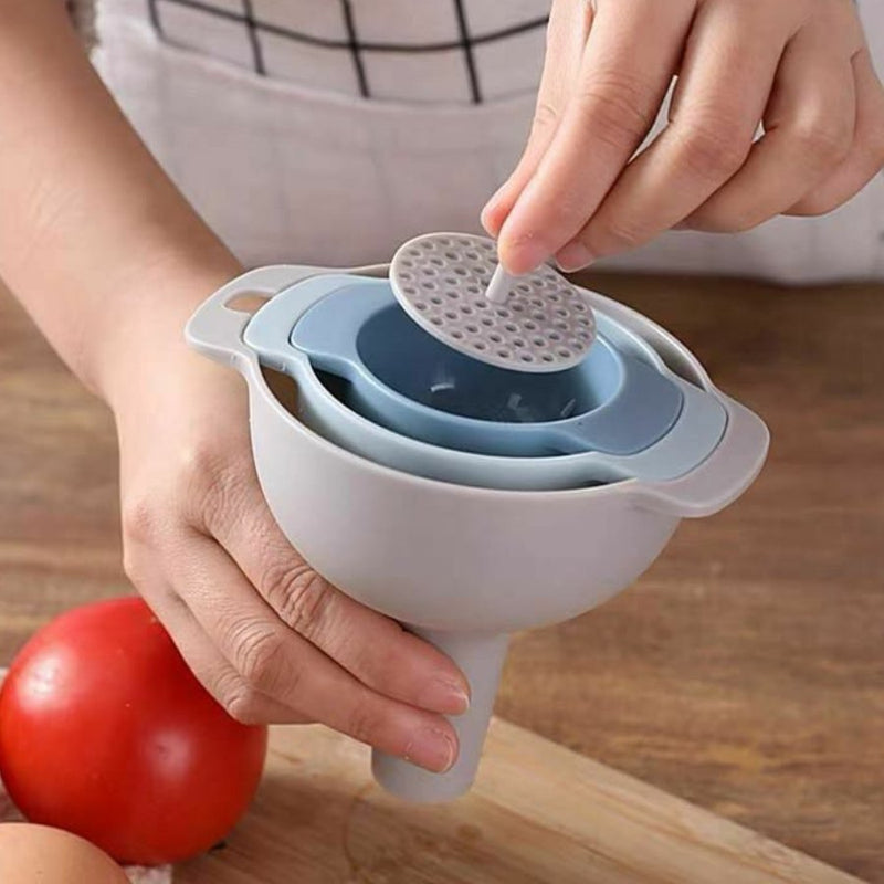 Household Filter Multi-function Funnel Set Oil Hopper Filter Oil Can Sub-packaging Plastic Funnel Kitchen Tools - Cupindy
