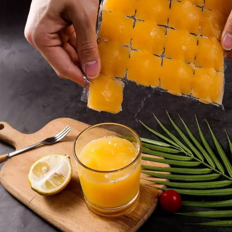 Ice Cube Bags Disposable, Ice Cube Mold Trays Self-Seal Faster Freezing Maker (10pcs, 240 Ice Cubes) - Cupindy