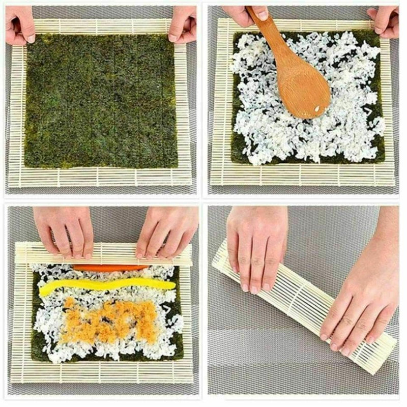 Japanese Bamboo Sushi and Rice Rolling Mat Hand Kitchen Tools - Cupindy