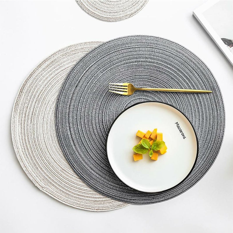 Japanese Style Ramie Thread Round Placemat Hand-woven Tabletop Non-slip Bowl Mat - Cupindy