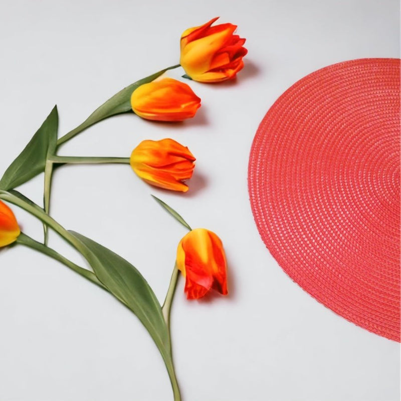 Japanese Style Ramie Thread Round Placemat Hand-woven Tabletop Non-slip Bowl Mat - Cupindy