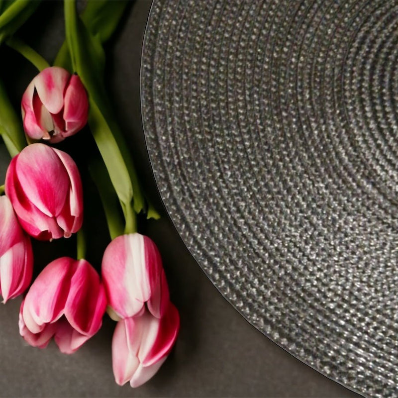 Japanese Style Ramie Thread Round Placemat Hand-woven Tabletop Non-slip Bowl Mat - Cupindy
