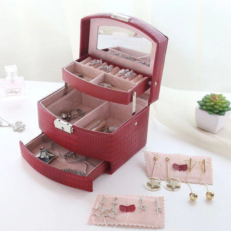 Jewelry organizer Box Automatic Leather - Cupindy