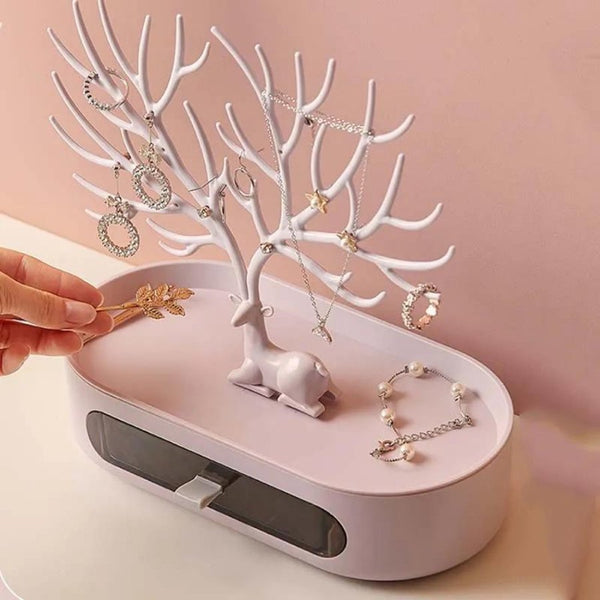 Jewelry Rack Antlers Earrings Necklaces Rings Display Bracelet Deer - Rose Color - Cupindy