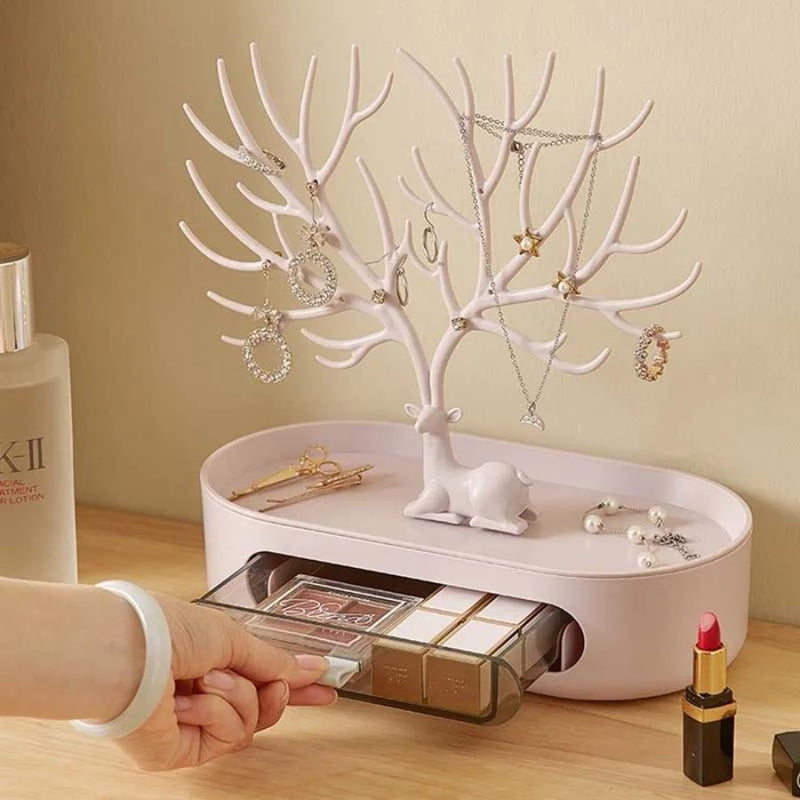 Jewelry Rack Antlers Earrings Necklaces Rings Display Bracelet Deer - Rose Color - Cupindy