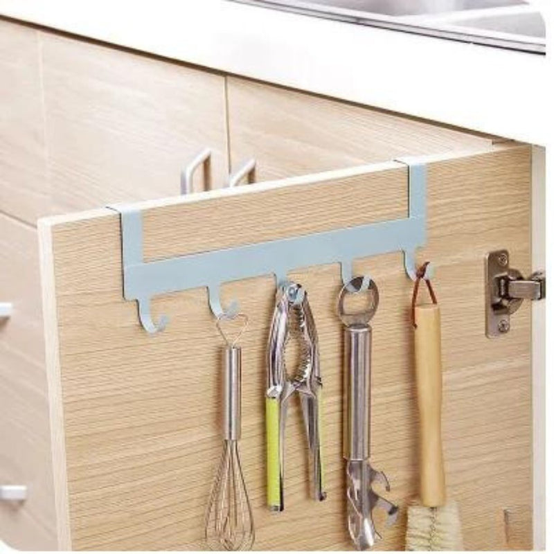 Kitchen Cabinet Door Back Type 5 Hooks - White Color - Cupindy