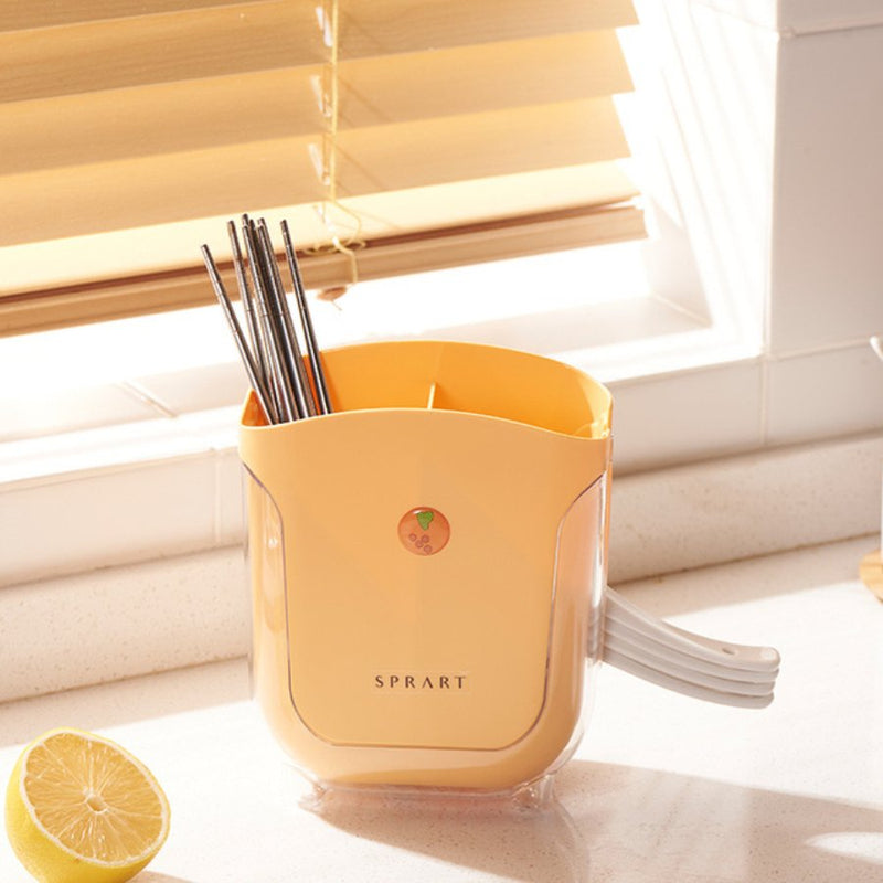 Kitchen Double Layer Drain Chopsticks Cage Multifunction - Orange - Cupindy