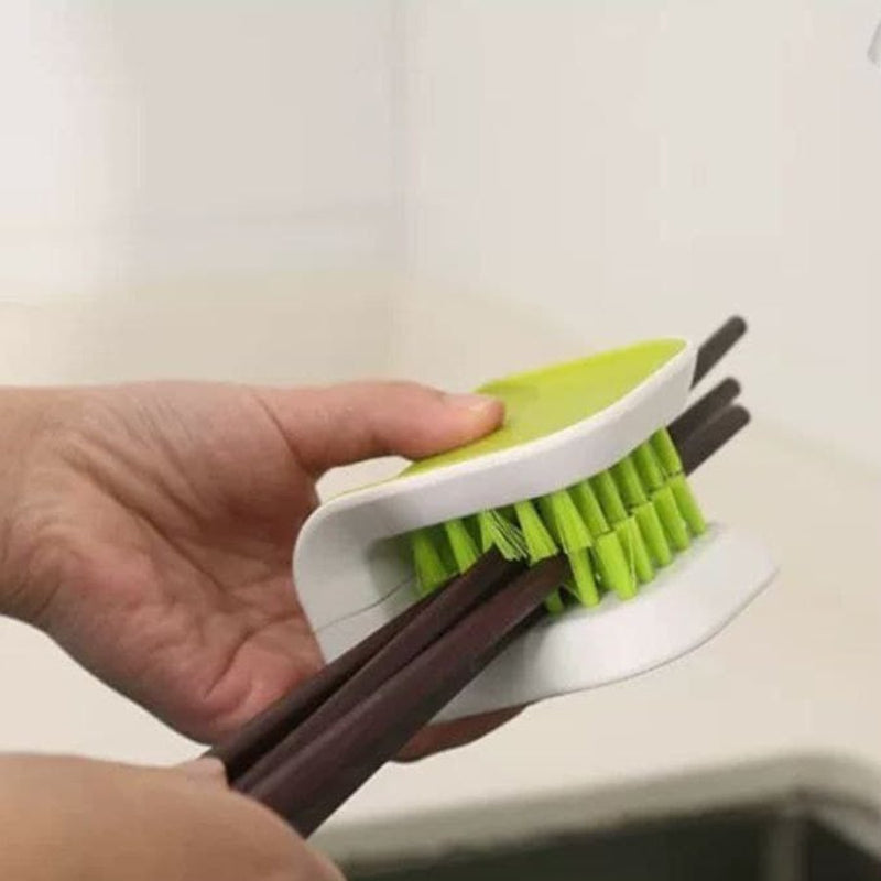 Knife and Cutlery cleaning brush - White green - Cupindy
