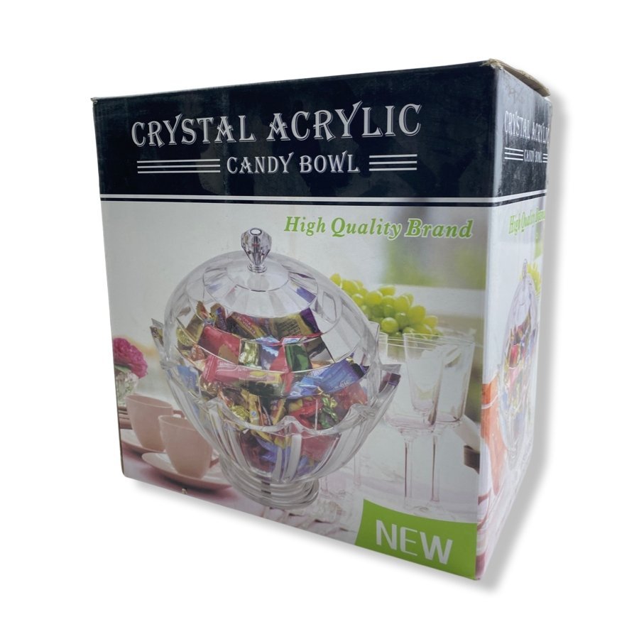 Large Acrylic Serving Bowl With Cover Star Shape 25 cm - Cupindy
