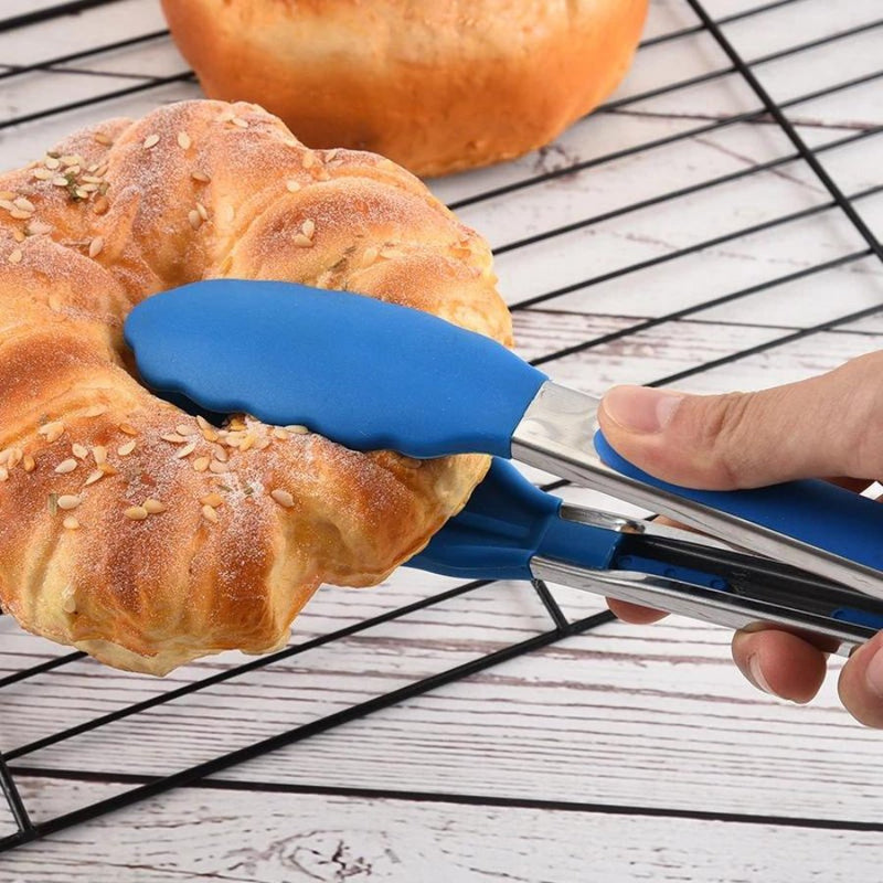 Large Silicone and Stainless Steel Tong - Multi Colors - Cupindy